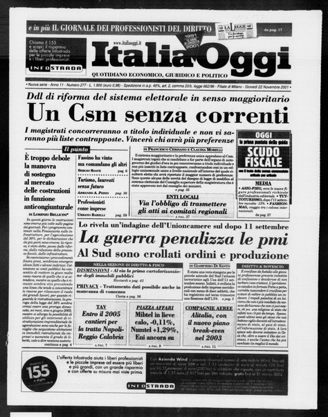 Italia oggi : quotidiano di economia finanza e politica